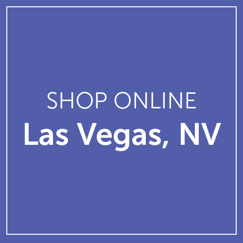 Text 'SHOP ONLINE Las Vegas, NV' on a blue background