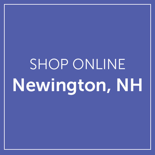 Text 'SHOP ONLINE Newington, NH' on a blue background