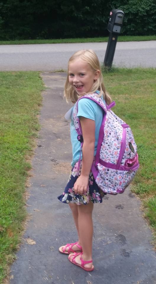 Children's Orchard little girls waiting for school bus | Children's Orchard