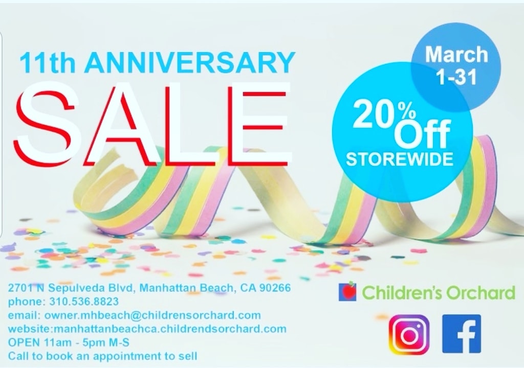 11th anniversary sale: March 1-31, 20% off storewide.