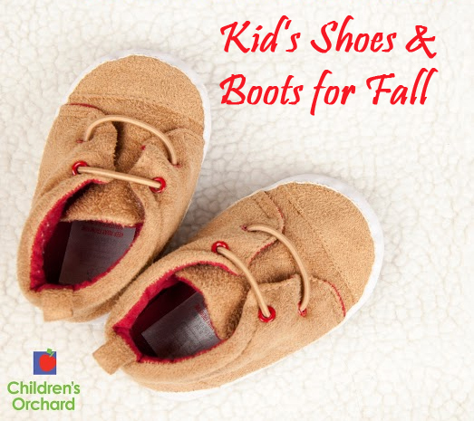 Children's Orchard baby shoes with text that says kids' shoes and boots for fall