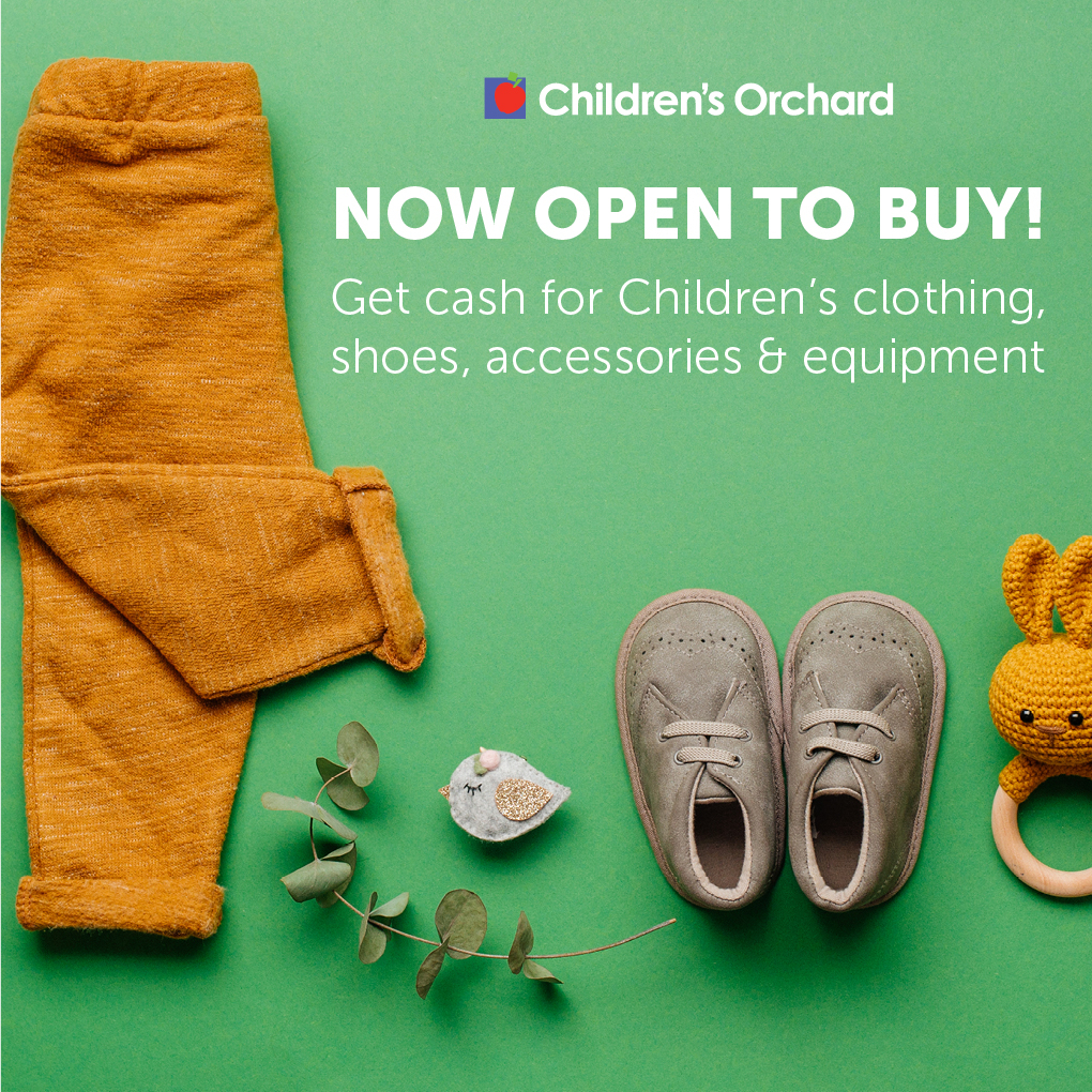 Now open to buy: get cash for children's clothing, shoes, accessories & equipment.